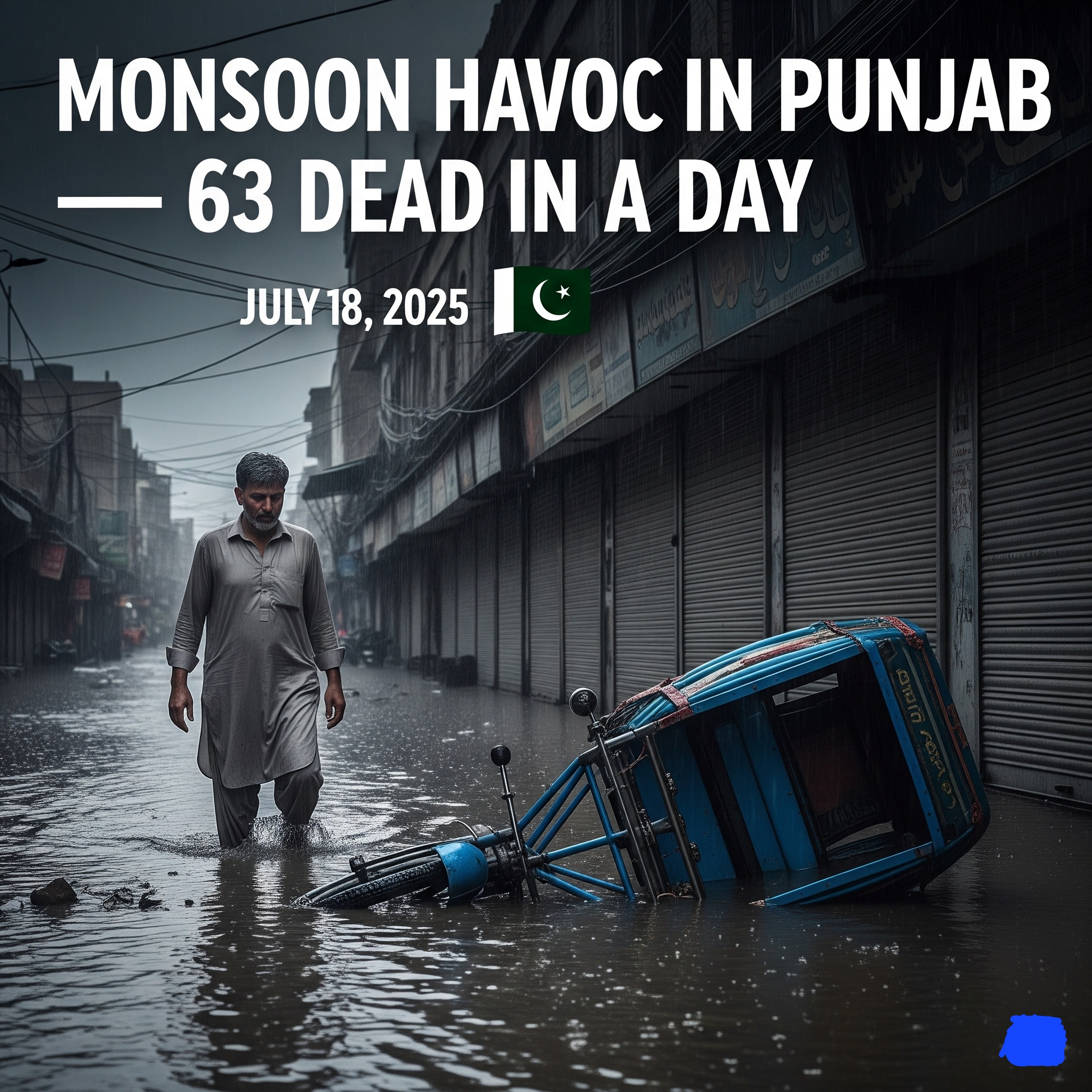 🇵🇰 Monsoon Havoc in Punjab: 63 Dead in a Day as Floods Paralyze Life